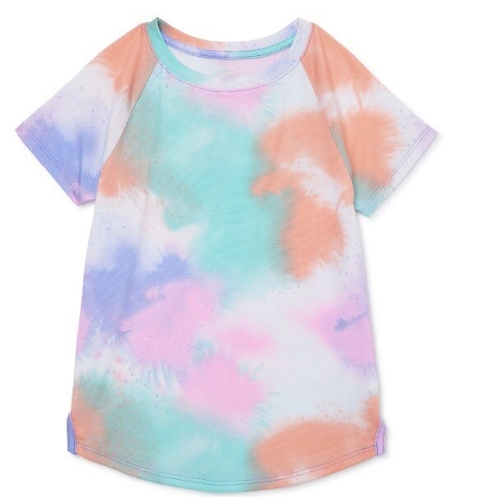 Athletic Works Girls Active Short Sleeve Tee XS 4-5 New with Tags Color Run Soft